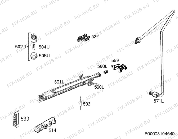 Взрыв-схема плиты (духовки) Zanussi ZCG9210N1W - Схема узла Functional parts